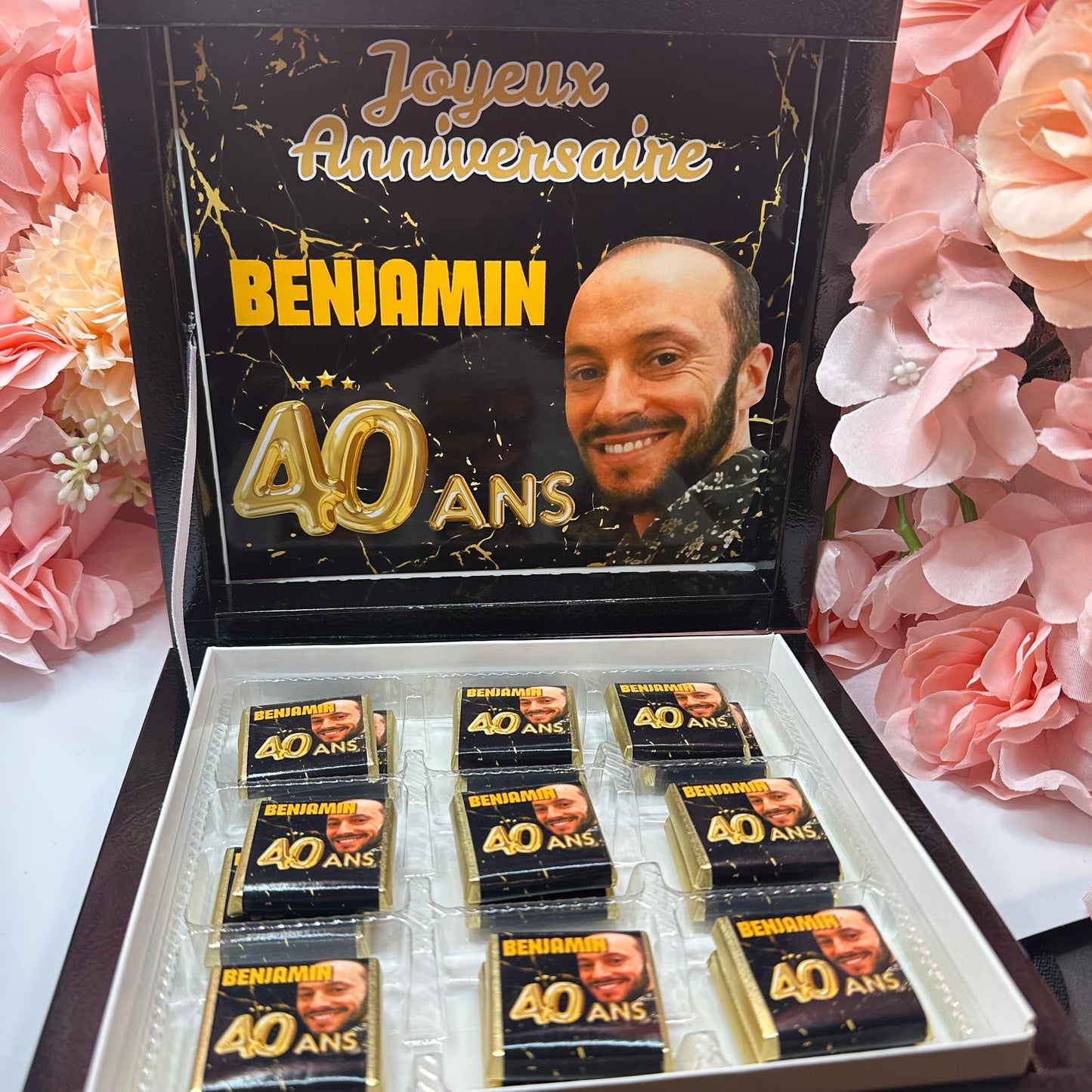 Boîte carrés de chocolat x 9